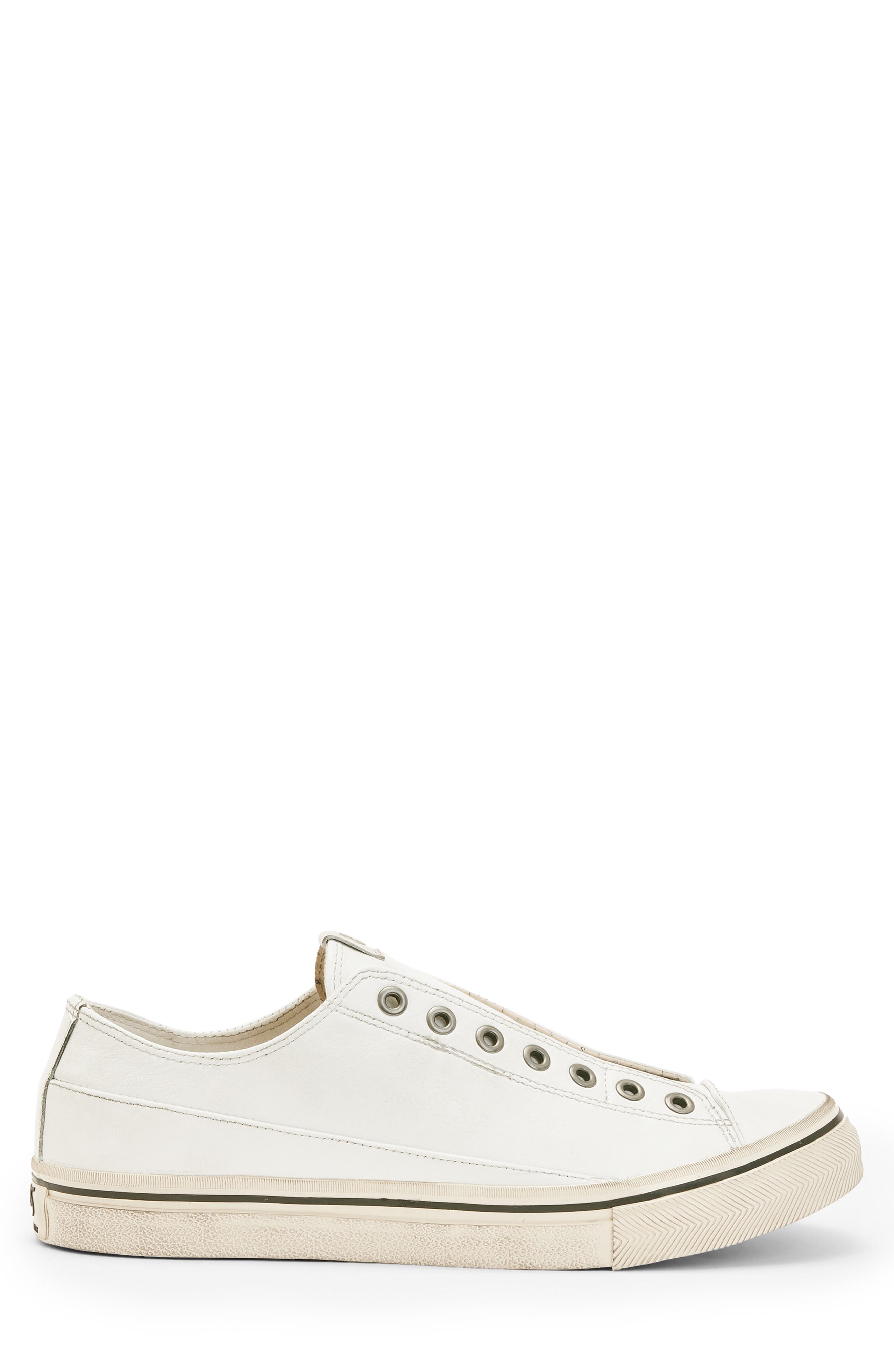 John Varvatos Laceless Low Top Sneaker, Alternate, color, White
