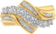 Haus of Brilliance 10K Two-Toned 1.0 Cttw Diamond Bypass Ring