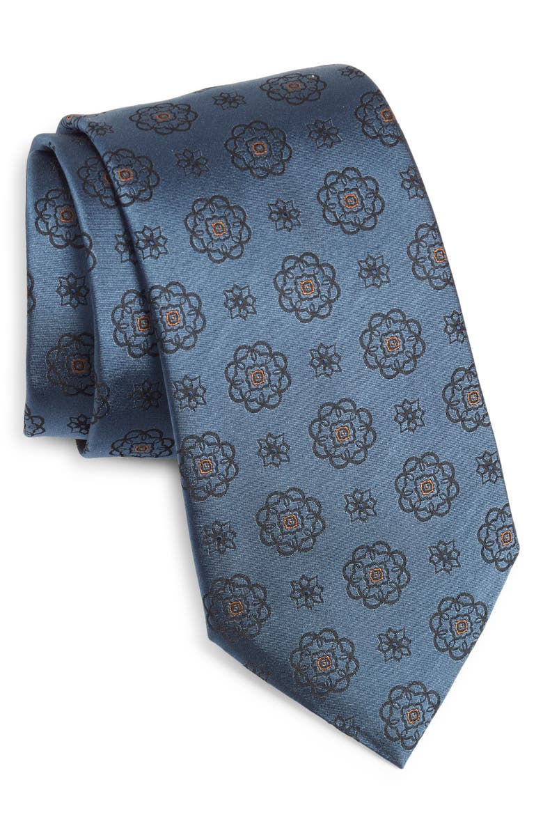 ZEGNA Ermenegildo Zegna Floral Medallion Silk Tie, Main, color, 