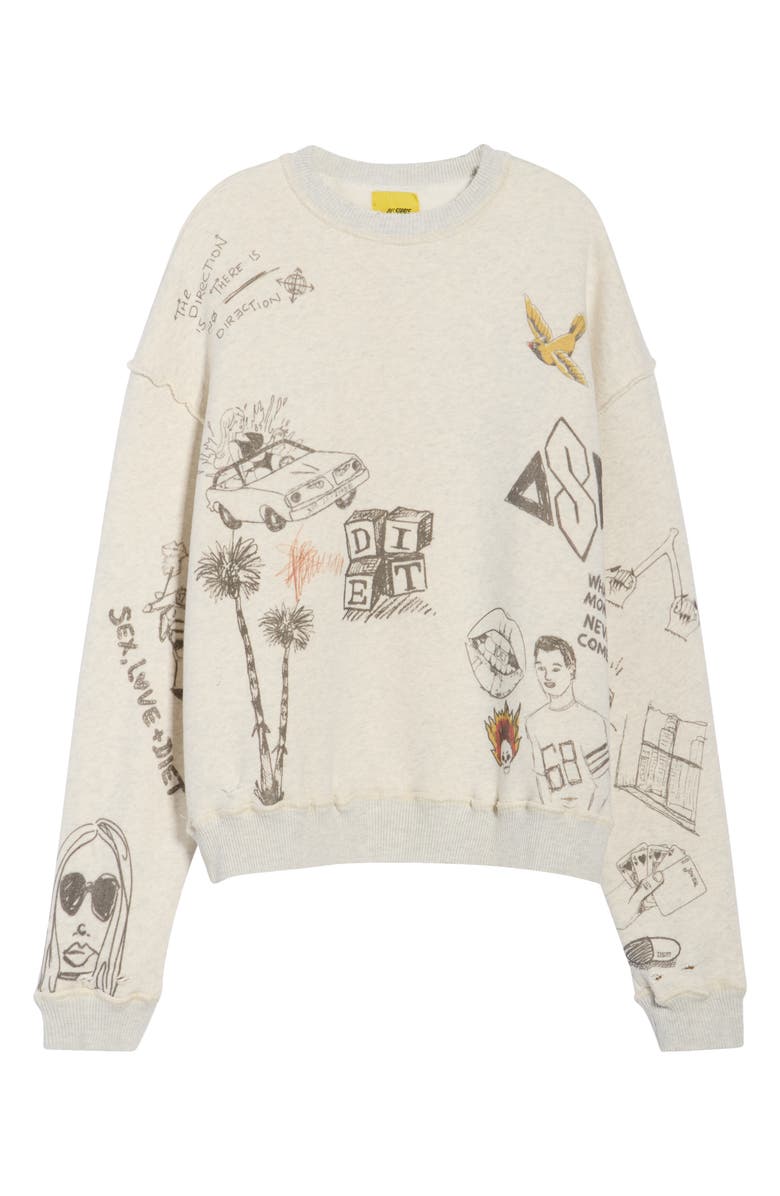 DIET STARTS MONDAY Doodle Graphic Sweatshirt, Alternate, color, Heather Grey