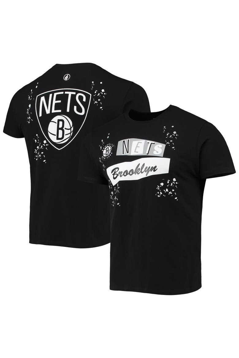 Men's FISLL Black Brooklyn Nets Confetti T-Shirt, Main, color, Black
