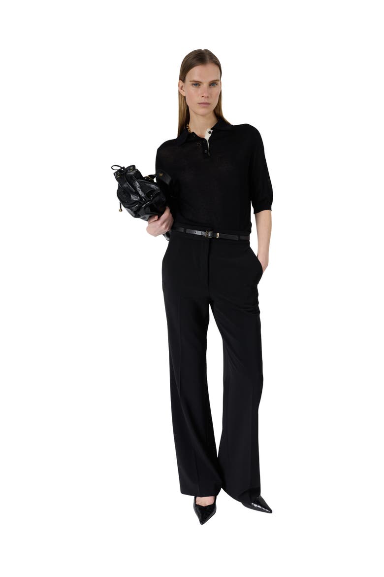 Laika Short Sleeve Knit Polo Top, Alternate, color, Black