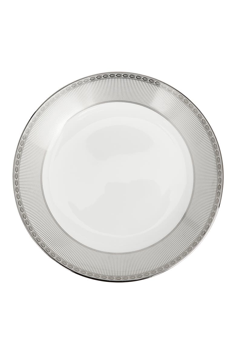 Silver Tonquin Bone China Deep Plate, Alternate, color, SILVER