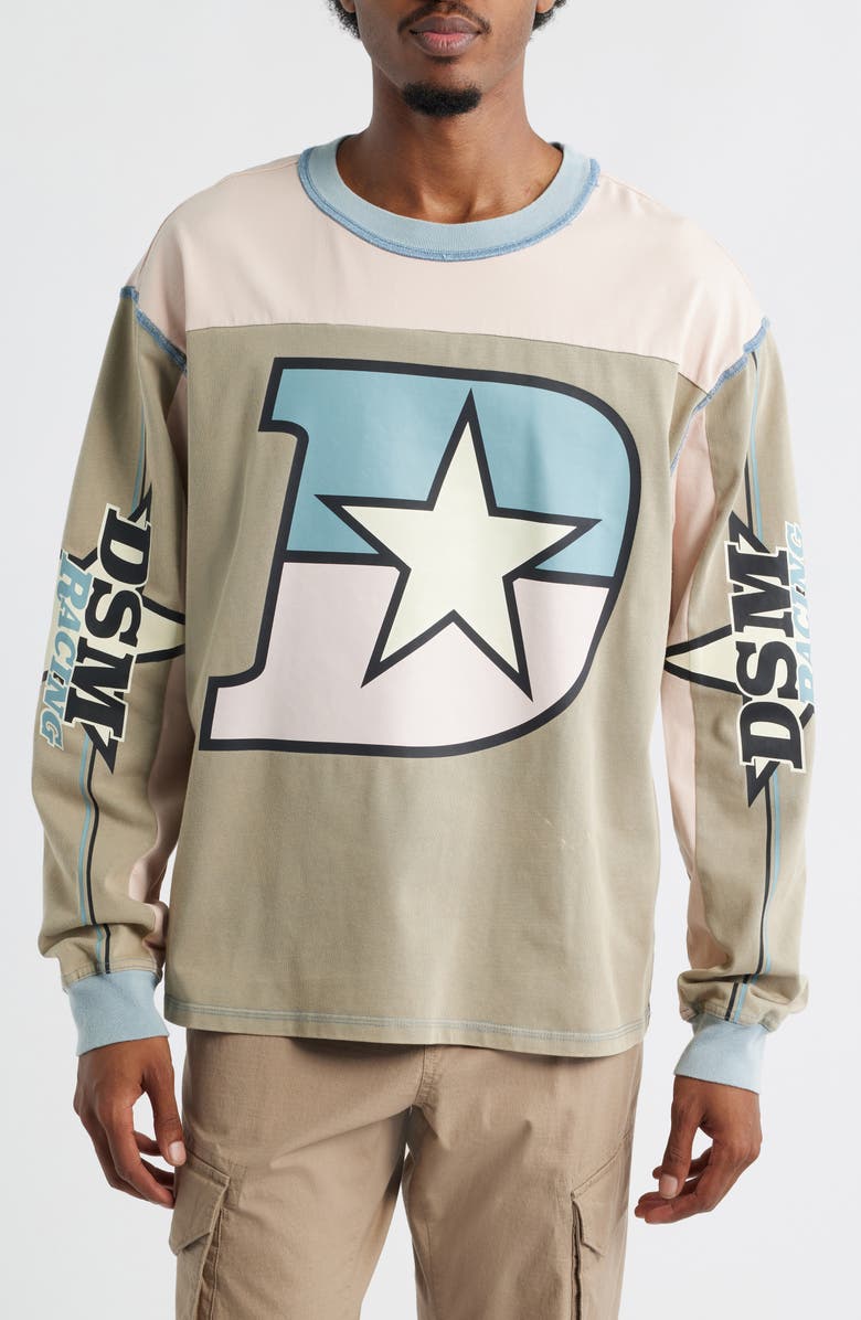 DIET STARTS MONDAY Supercross Long Sleeve Cotton Graphic T-Shirt, Main, color, Pink/Grey