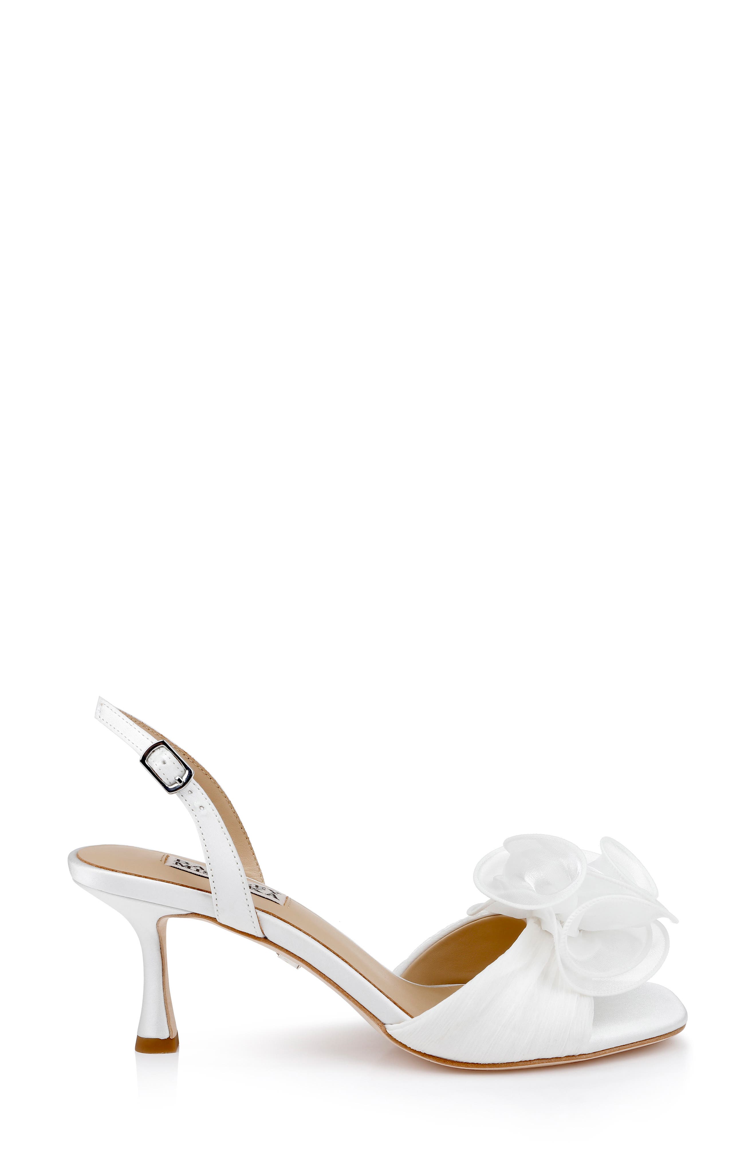 Badgley Mischka Collection Dora Slingback Sandal, Alternate, color, White Satin