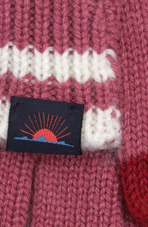 Faherty Retro Stripe Gloves In Pink