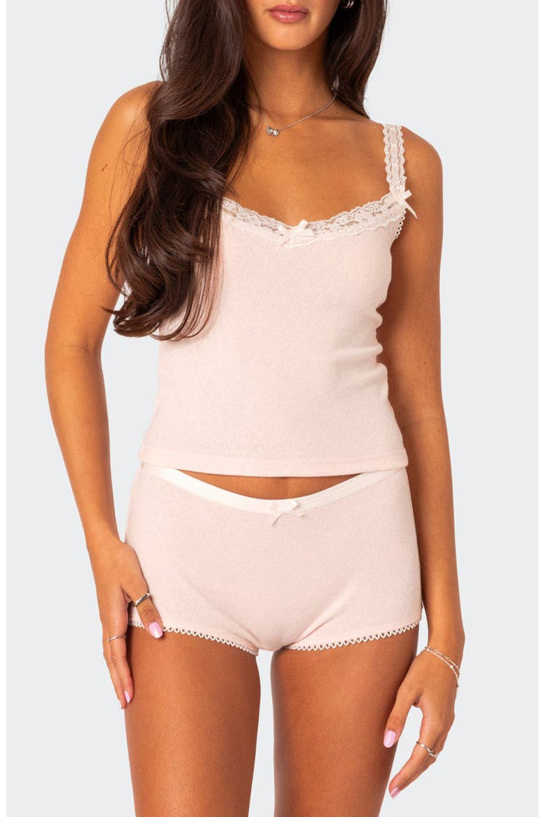 Mariana Pointelle Lace Tank, Main, color, LIGHT-PINK