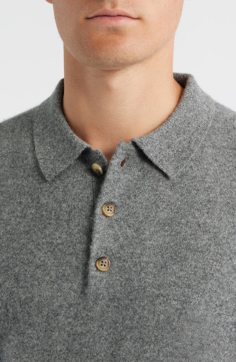 Scott Barber Cashmere Polo, Alternate, color, Pewter Heather