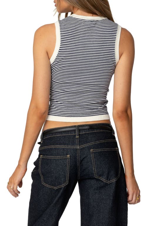 EDIKTED EDIKTED EVERSON STRIPE SLEEVELESS KNIT CROP TOP 
