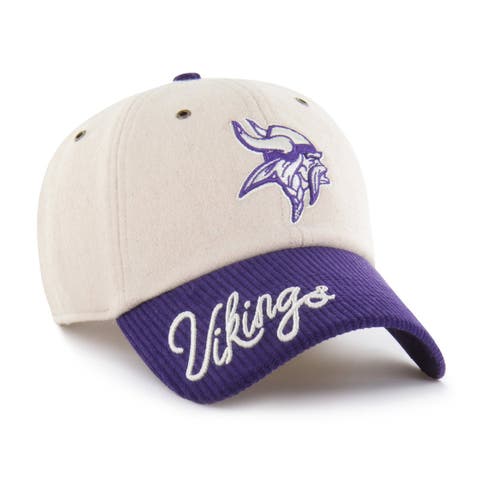 Women's '47 Natural/Purple Minnesota Vikings Rope Script Clean Up Adjustable Hat