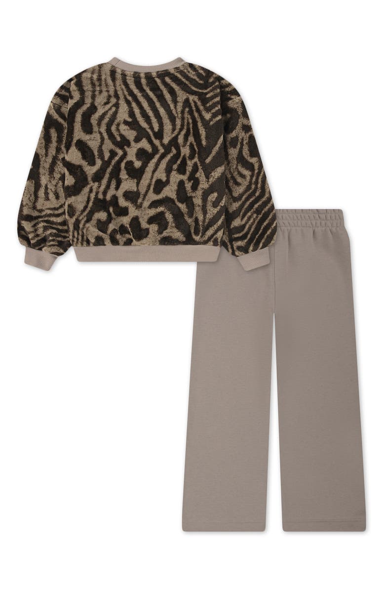 Nike Kids' Wild Warmth Sweatshirt & Wide Leg Pants Set, Alternate, color, Mink Brown