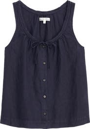 Alex Mill Sidney Sleeveless Linen Button-Up Top