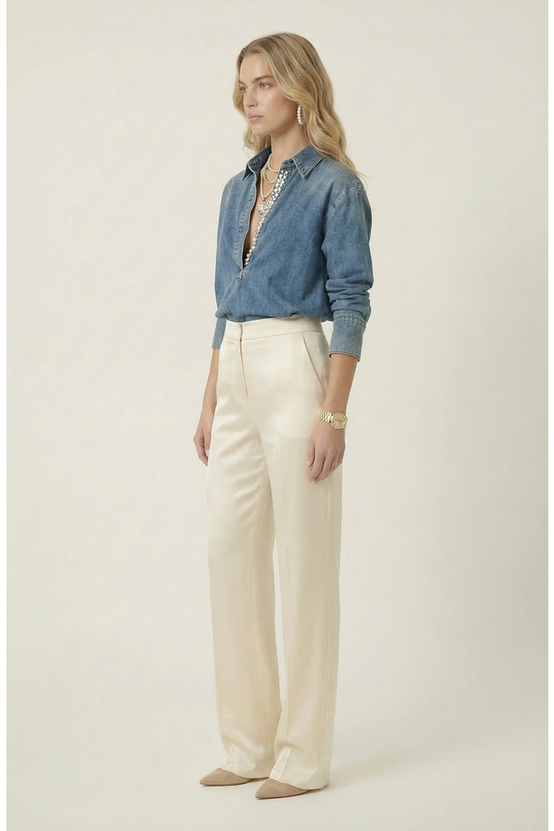 Denim Popover Top, Alternate, color, Medium Wash Blue