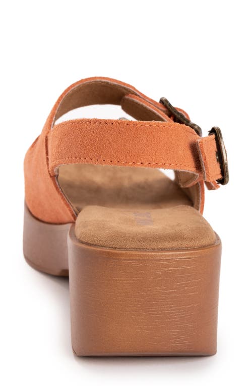 Muk Luks Calliope Wedge Sandal In Coral Suede