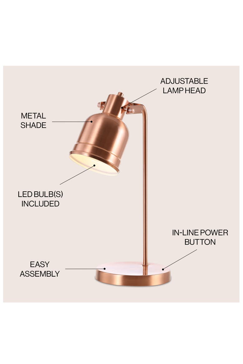 Edgar 18" Metal LED Task Lamp, Copper, Alternate, color, Copper