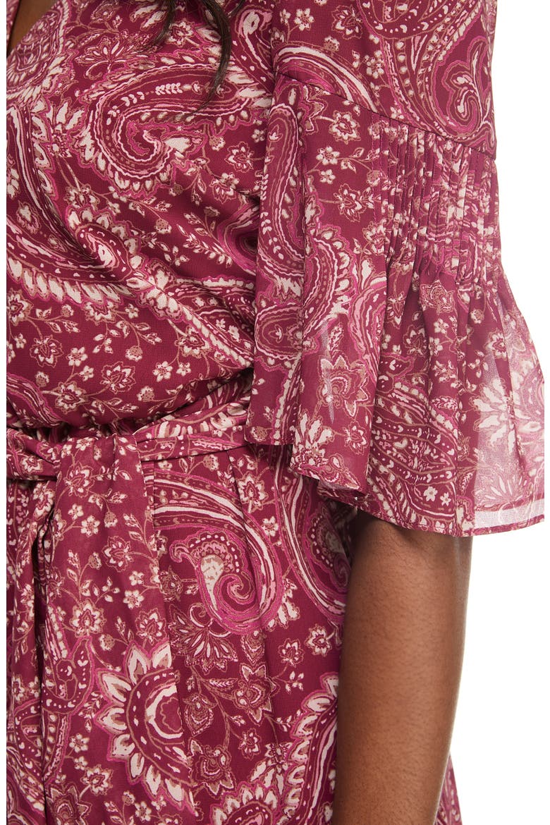 Candace Print Chiffon Maxi Dress, Alternate, color, DEEP MAGENTA/ CHAMOISEE