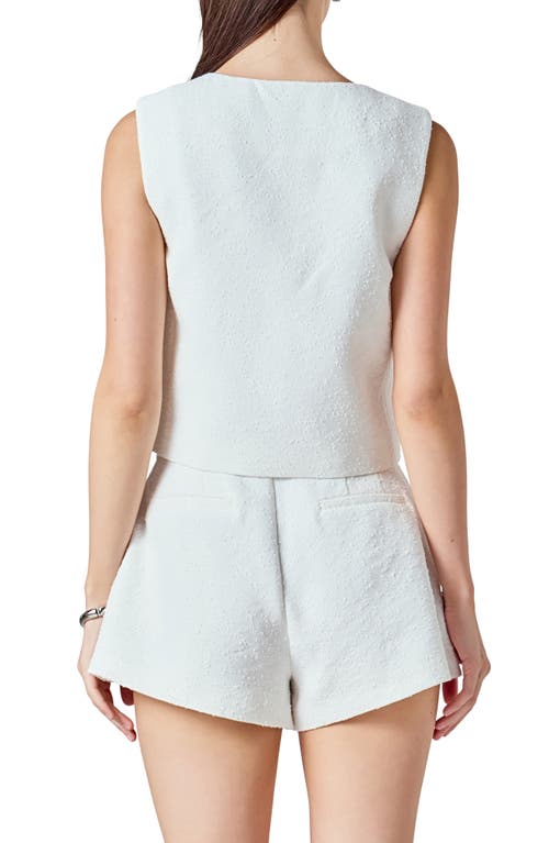 Endless Rose Double Breasted Crop Top In White
