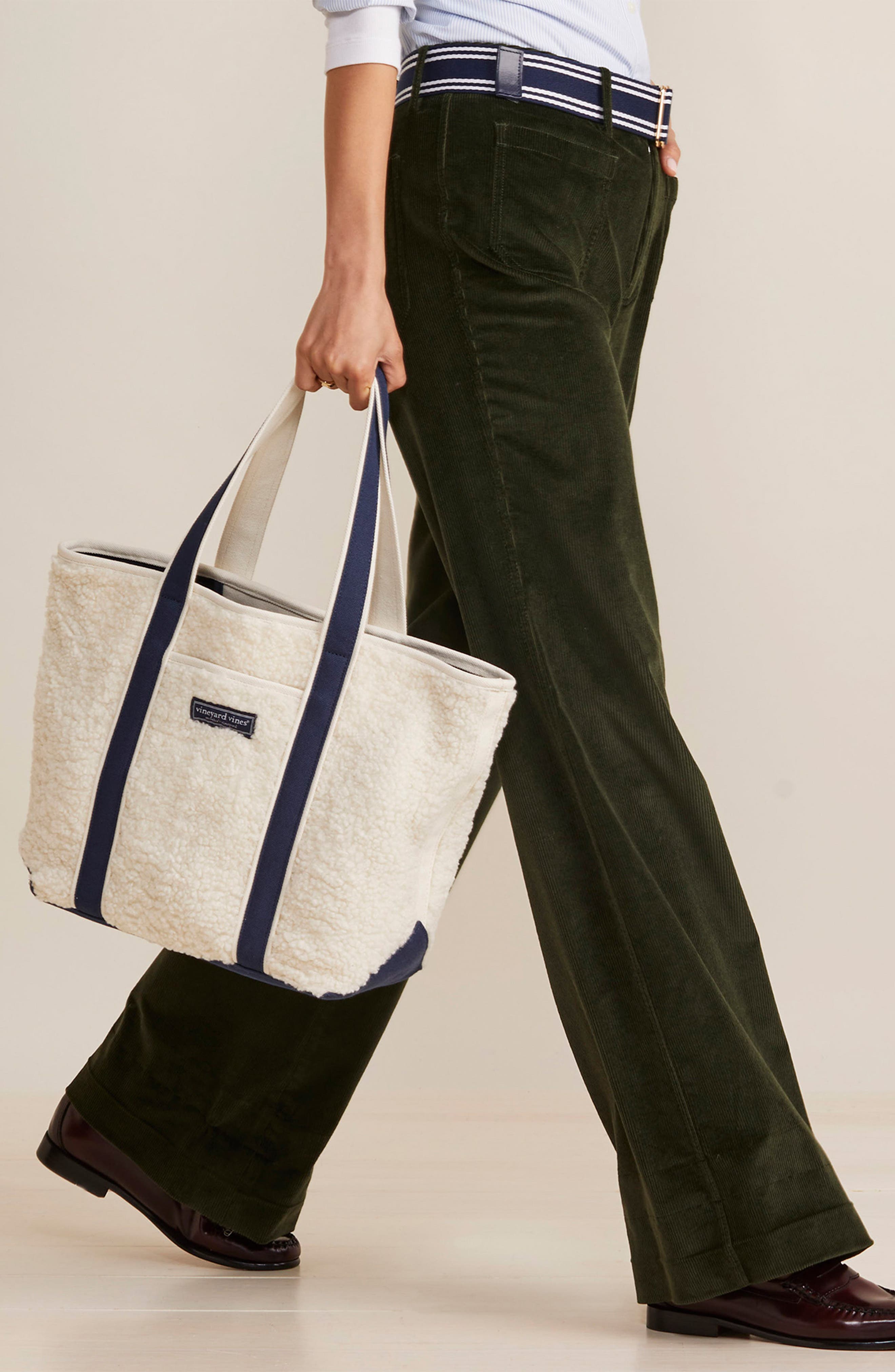 vineyard vines Faux Shearling Tote, Alternate, color, 