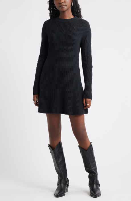 Treasure & Bond Long Sleeve Merino Wool & Cotton Blend Sweater Dress