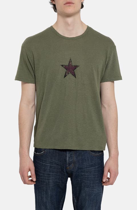 Star Faded Sun Cotton Graphic T-Shirt