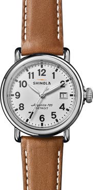Shinola Runwell Leather Strap Watch, 36mm