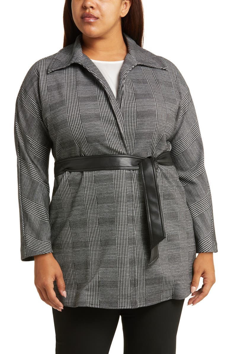 Anne Klein Houndstooth Check Jacket, Main, color,