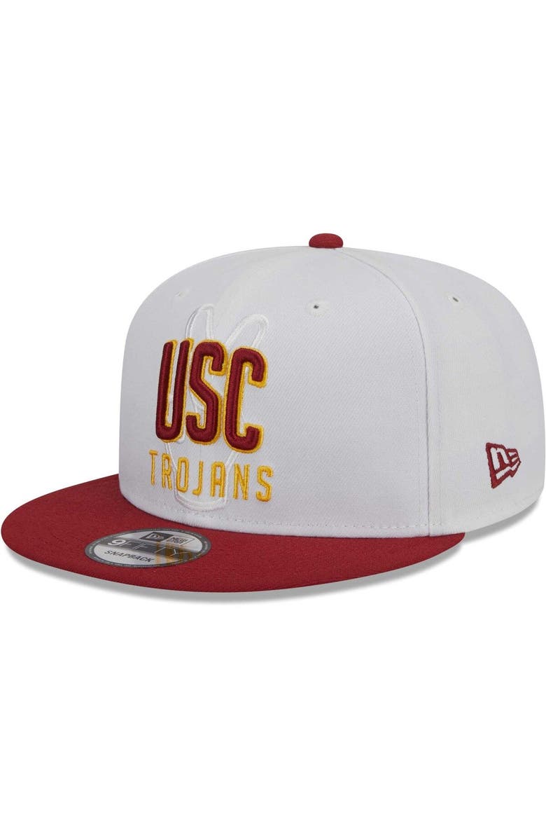 New Era Men's New Era White/Cardinal USC Trojans Two-Tone Layer 9FIFTY Snapback Hat, Alternate, color, 