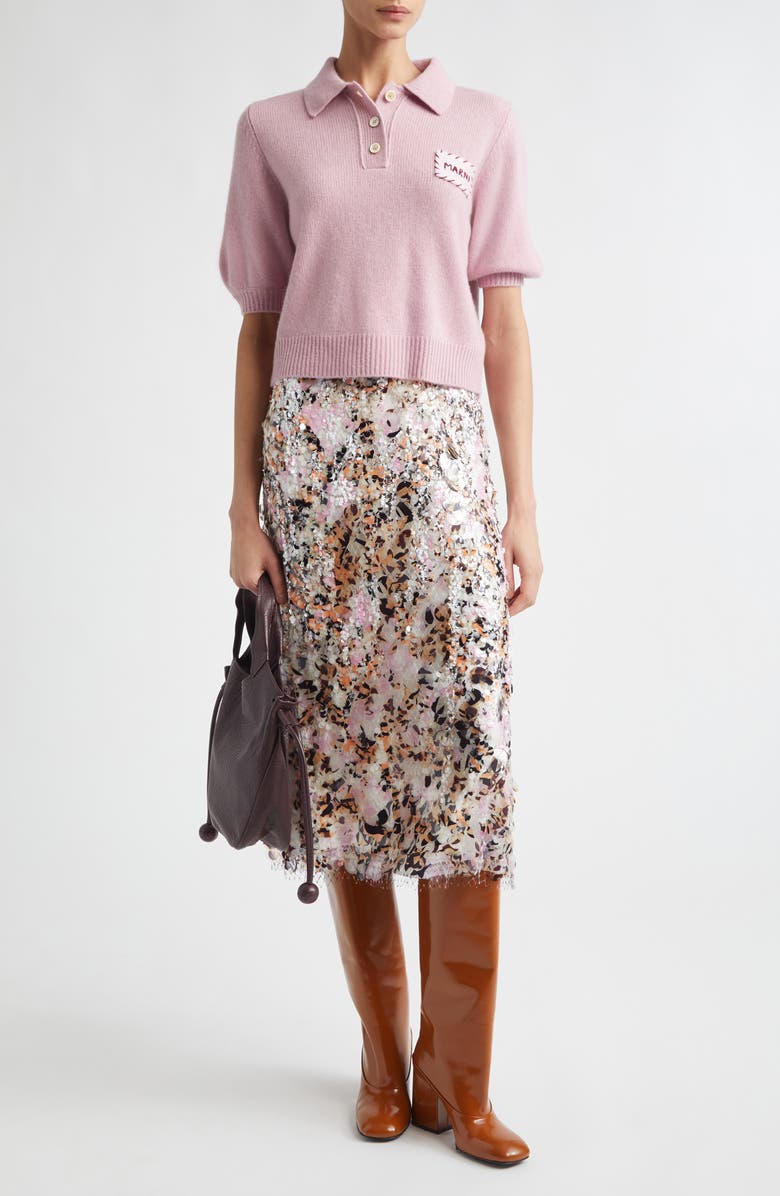 Marni Sequin Embellished Midi Skirt, Alternate, color, Pink Sand