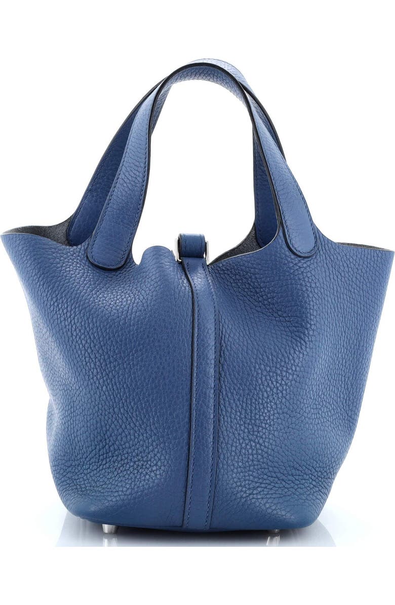 Pre-Owned Hermes Picotin Lock Bag Clemence PM, Alternate, color, Bleu Agate