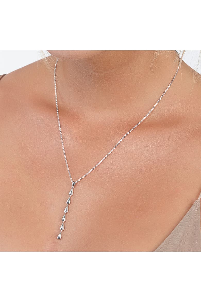 Long Tear Drop Pendant, Alternate, color, Sterling Silver