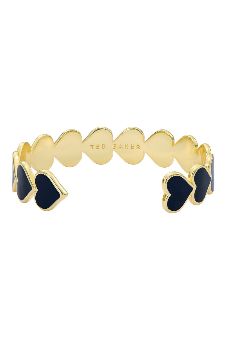 Haidyn Enamel Heart Cuff, Alternate, color, GOLD TONE BLACK