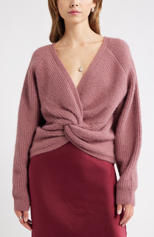 Open Edit Twist Reversible Sweater In Pink