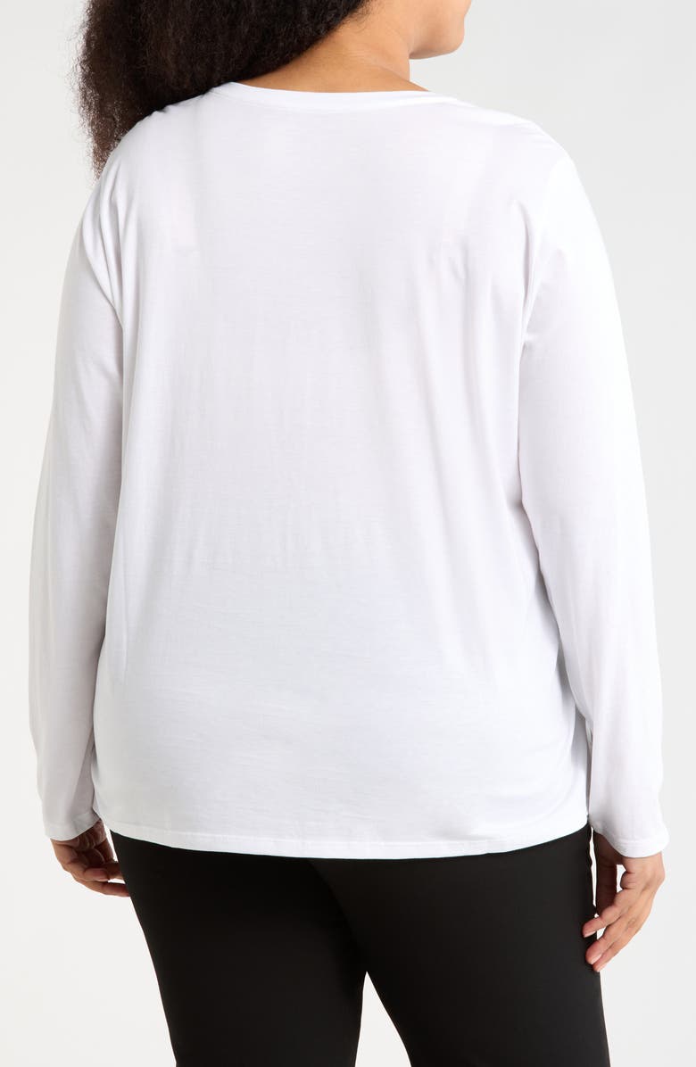 Eileen Fisher Crewneck Long Sleeve Organic Cotton T-Shirt, Alternate, color, White