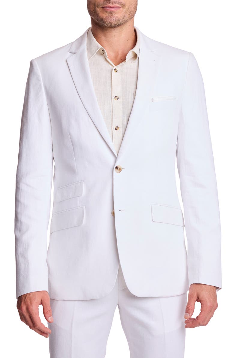 PAISLEY & GRAY Dover Slim Fit Sport Coat, Main, color, White Lotus Linen