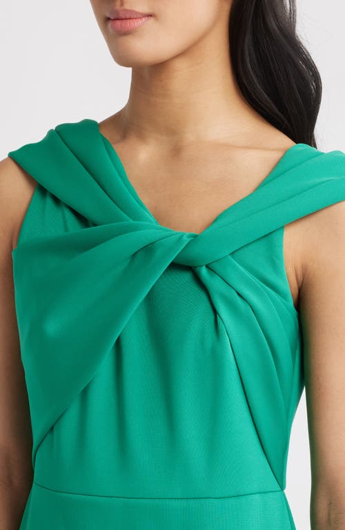 ELIZA J ELIZA J WRAP NECKLINE SCUBA CREPE GOWN 