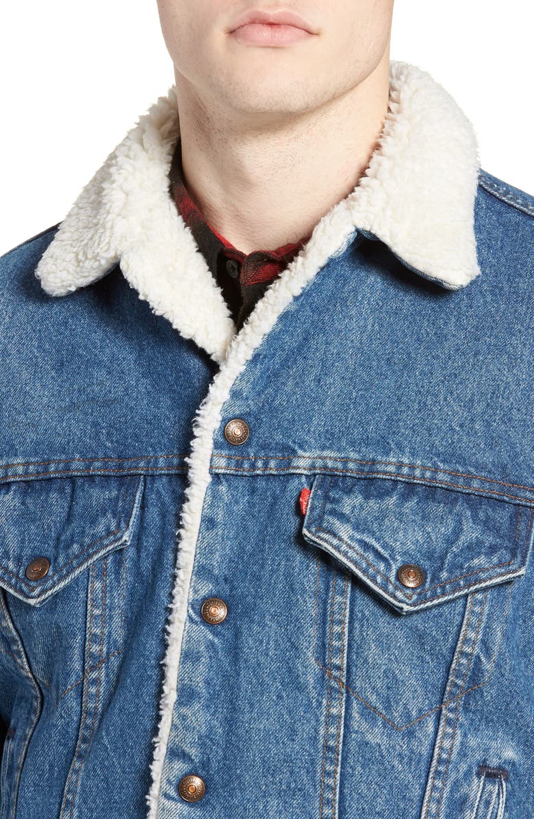 Levi's<sup>®</sup> Authorized Vintage Fleece Lined Denim Jacket, Alternate, color, 