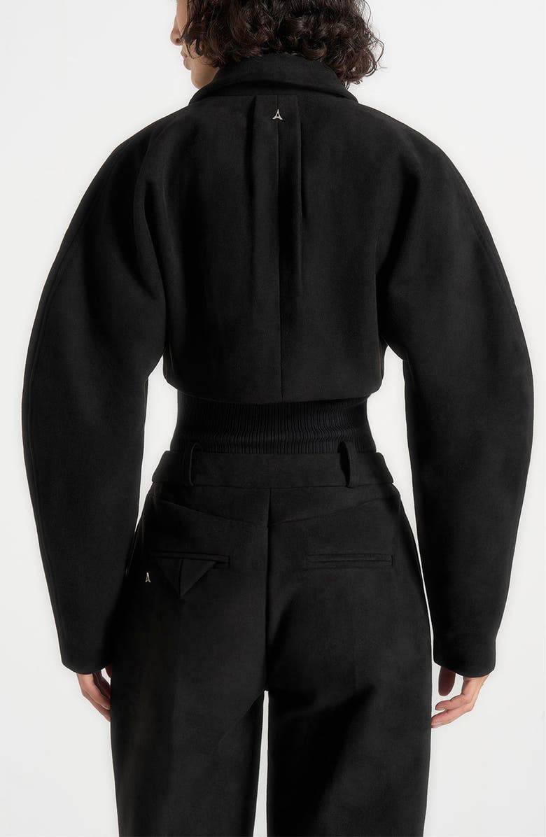 Manière De Voir Elya Suede Super Cropped Jacket, Alternate, color, Black