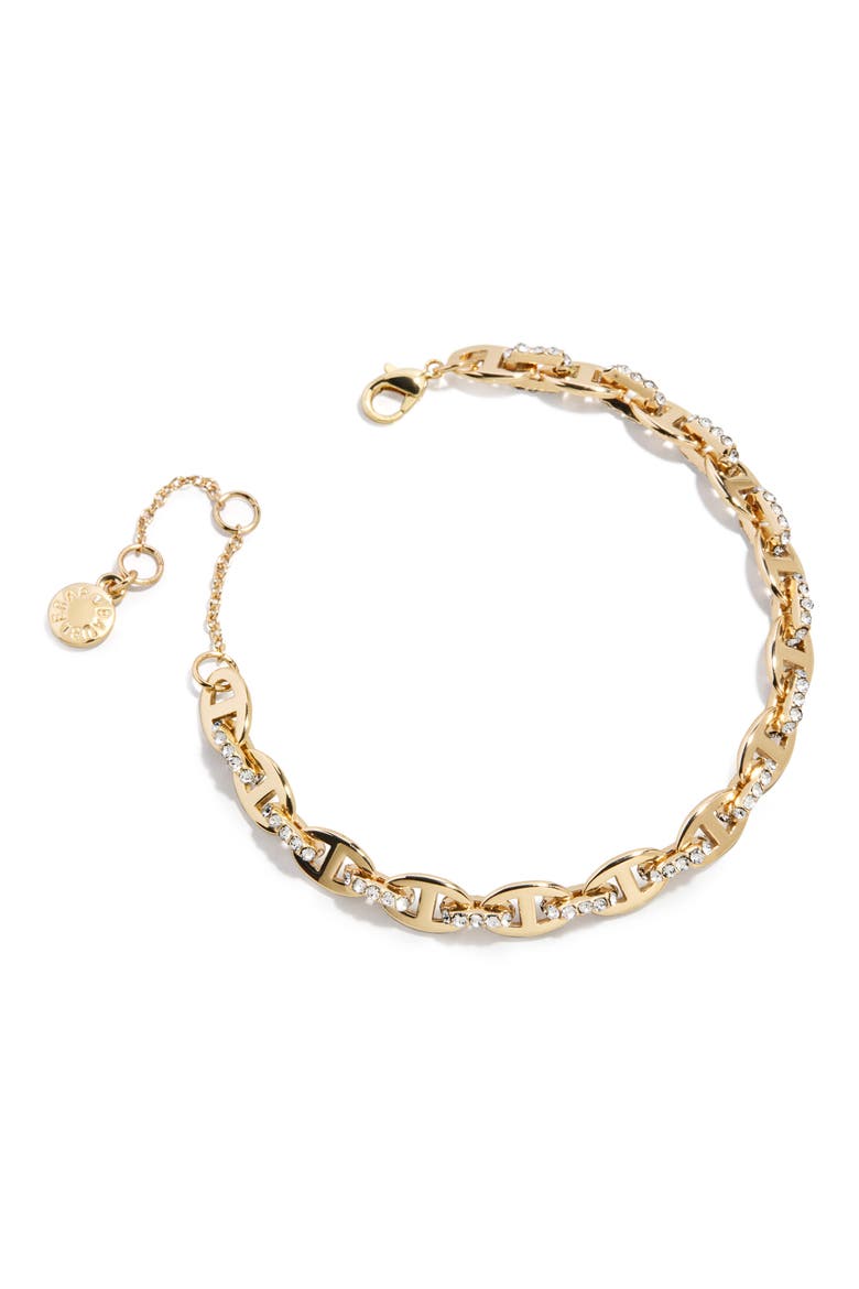 Thalia Pavé Mariner Link Bracelet, Main, color, GOLD