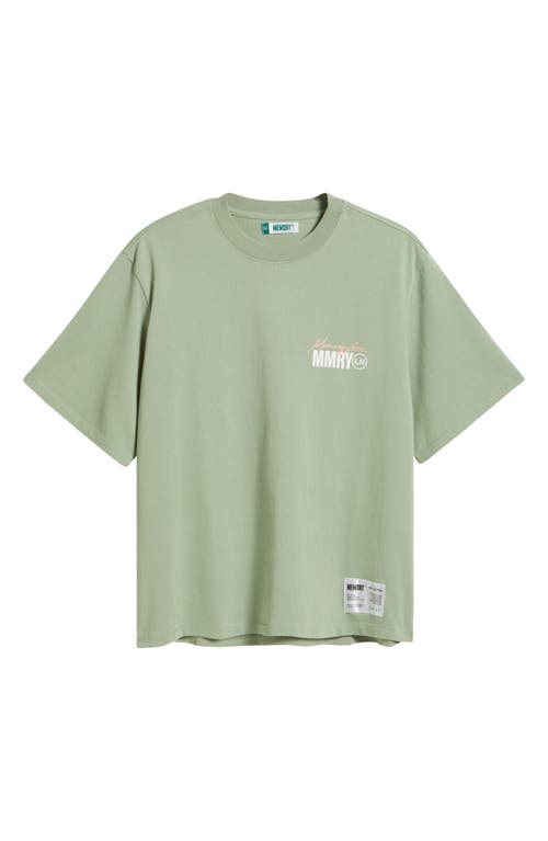 Memory Lane Oversize Maison Crop Graphic T-shirt In Green