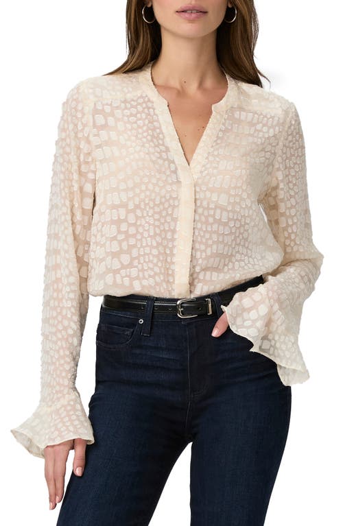 PAIGE PAIGE PEPITA TEXTURED SILK BLEND BUTTON-UP SHIRT