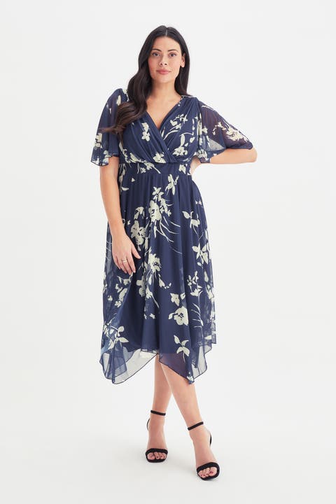 Julie Floral Hanky Hem Dress