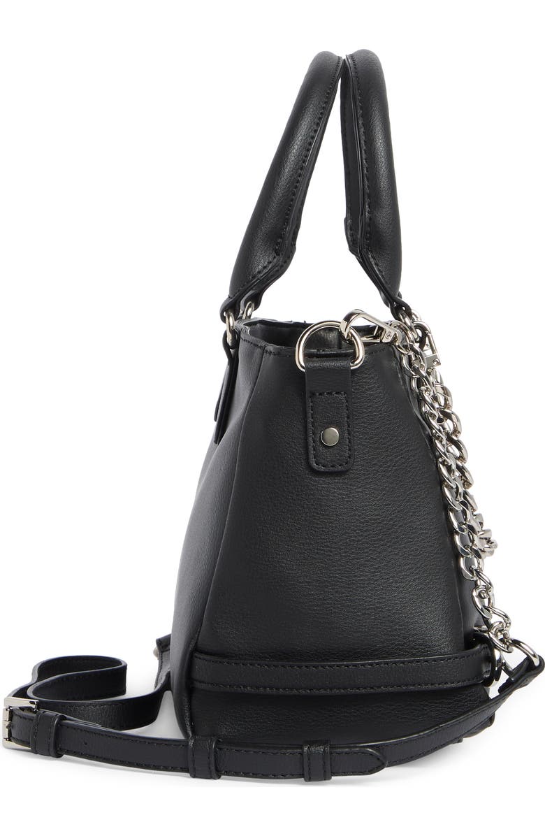 Madden Girl Faux Leather Satchel Bag, Alternate, color, Black