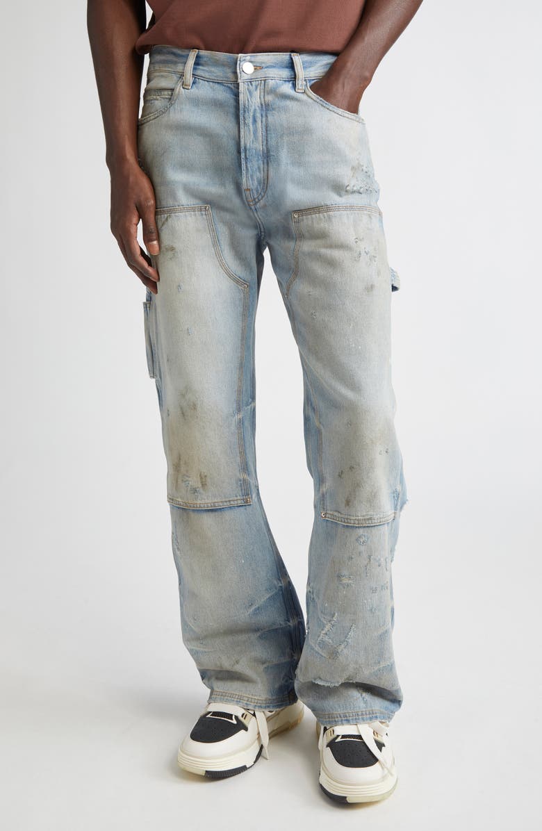 AMIRI Lightweight Distressed Carpenter Jeans, Main, color, Perfect Antique Indigo