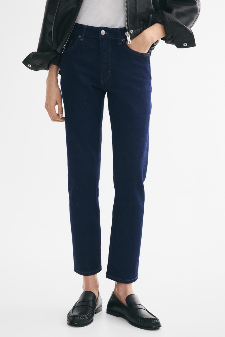Straight Regular Waist Jeans, Alternate, color, Dark denim blue