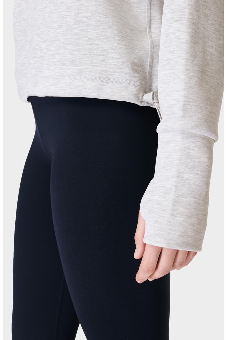 Sand Wash Crewneck Crop Sweatshirt, Alternate, color, LIGHT GREY MARL
