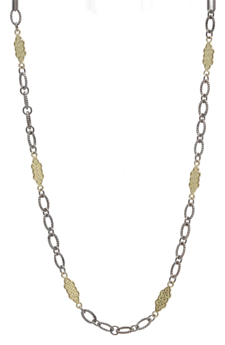 Armenta Carved Scroll Station Necklace, Main, color, Silver