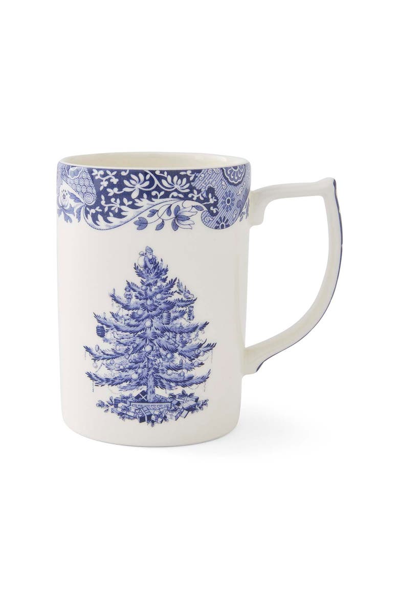 Blue Italian Christmas 12 oz Mug, Set of 4, Alternate, color, Blue