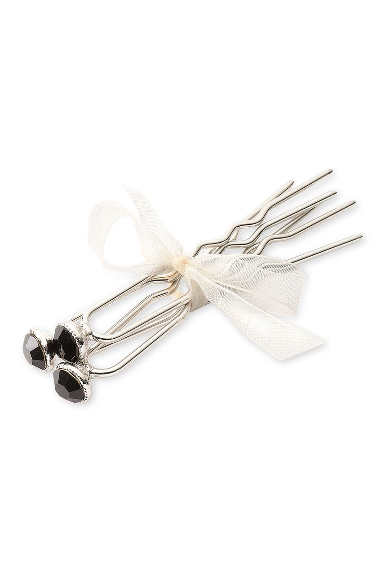Crystal Hair Picks, Main, color, BLACK