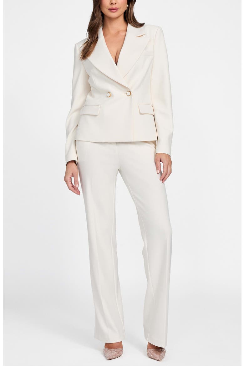 Lia Double Breasted Blazer, Alternate, color, WHITE