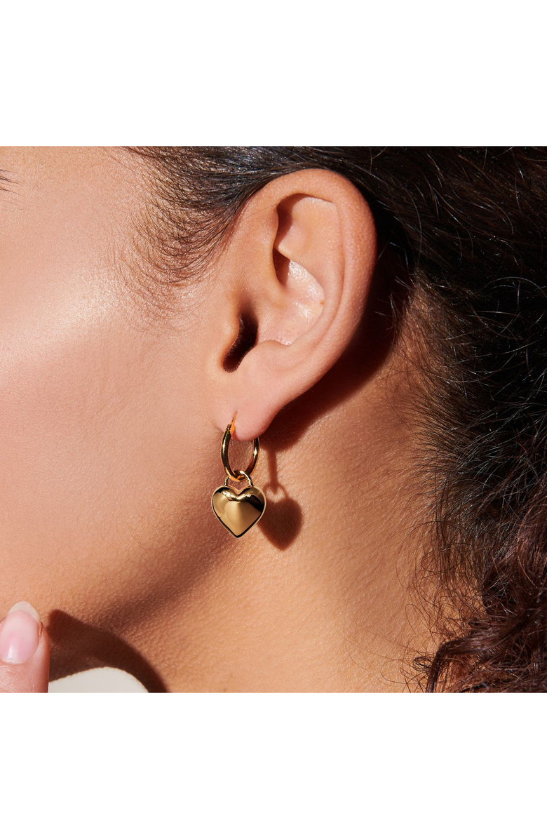 Little Sky Stone Freya Puffed Heart Drop Earrings, Alternate, color, Gold
